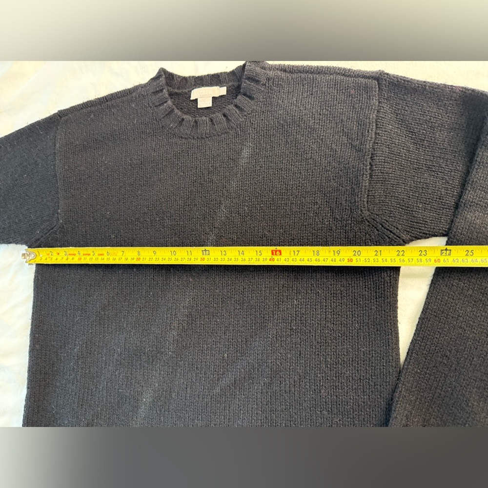 J.Crew Black 100% Wool Crewneck Sweater Women’s M Classic Minimal Knit - Picture 12 of 12
